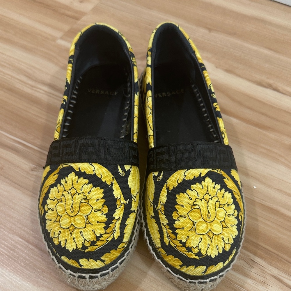 Versace Black and Yellow Espadrilles